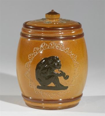 Appraisal: A Doulton Lambeth stoneware tobacco jar and cover with applied