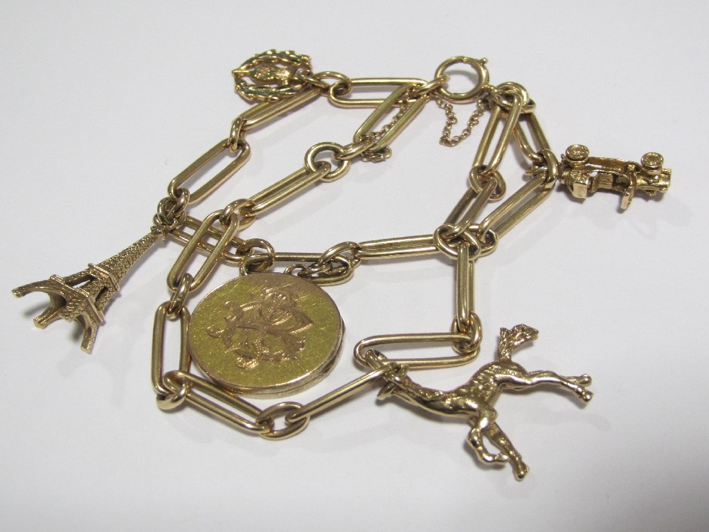 Appraisal: Nine carat gold dog link Albert chain converted to a