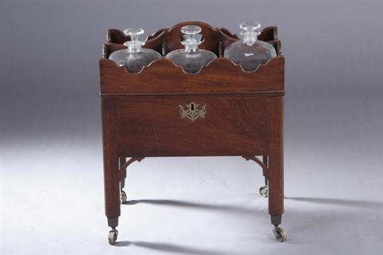 Appraisal: KITTINGER CHIPPENDALE STYLE MAHOGANY TWO-TIERED WINE CASE th century with