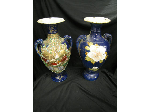 Appraisal: Pair of Japanese Satsuma Pottery Vases