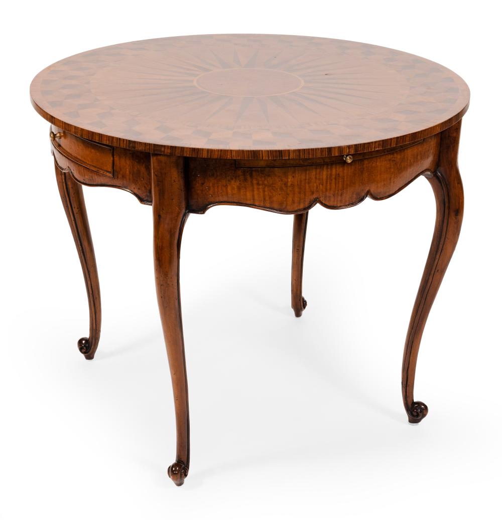 Appraisal: CONTINENTAL INLAID CENTER TABLE TH CENTURY HEIGHT TOP DIAMETER CONTINENTAL