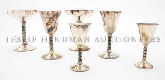 Appraisal: A Set of Silverplate Stemware comprising cordials champagnes and wines