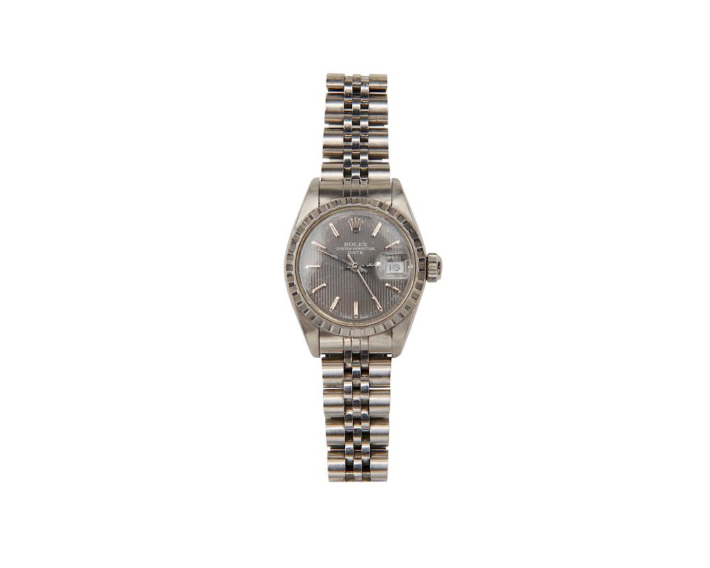 Appraisal: ROLEX Ladies Stainless Steel Oyster Perpetual Date Wristwatch ROLEX Ladies