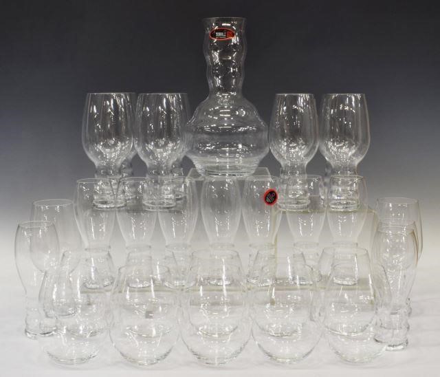 Appraisal: lot of Riedel Swirl colorless wine glasses and decanter all