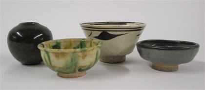 Appraisal: Four Chinese miniature ceramic vesselstang through qing dynasties