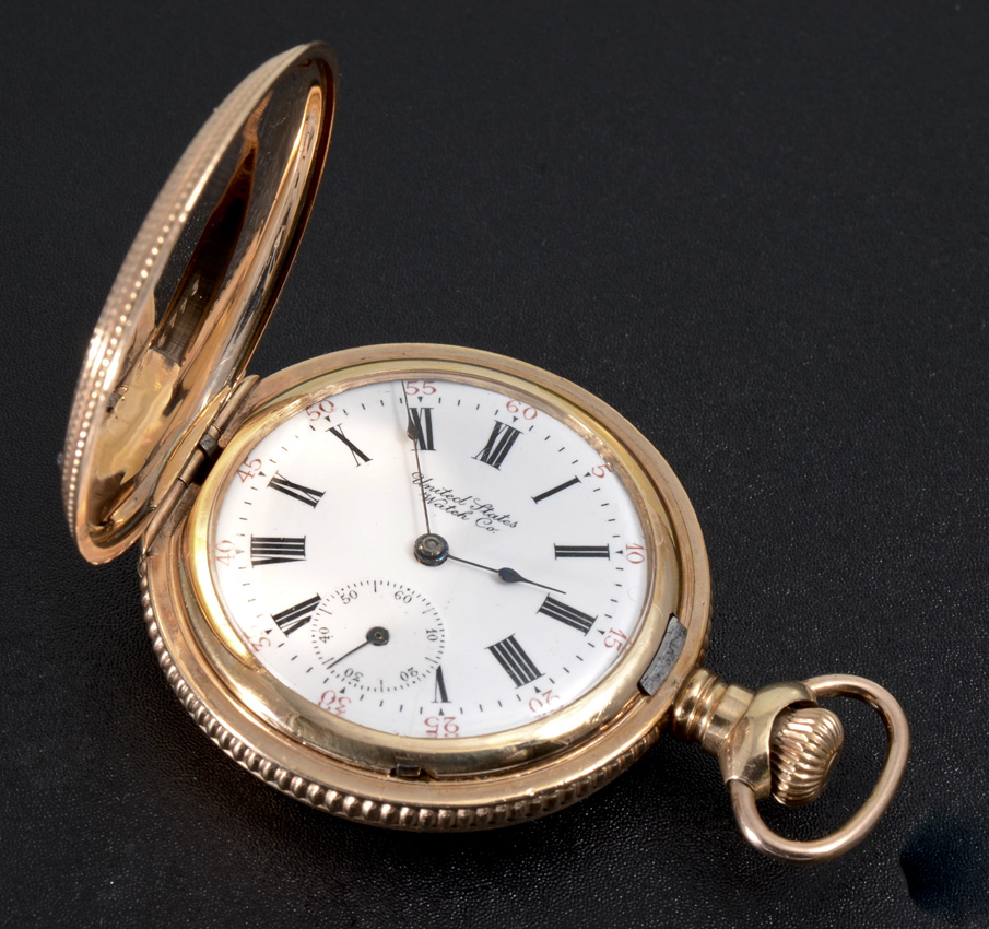 Appraisal: K YELLOW GOLD FILLED WALTHAM HUNTER CASE POCKET WATCH Circa