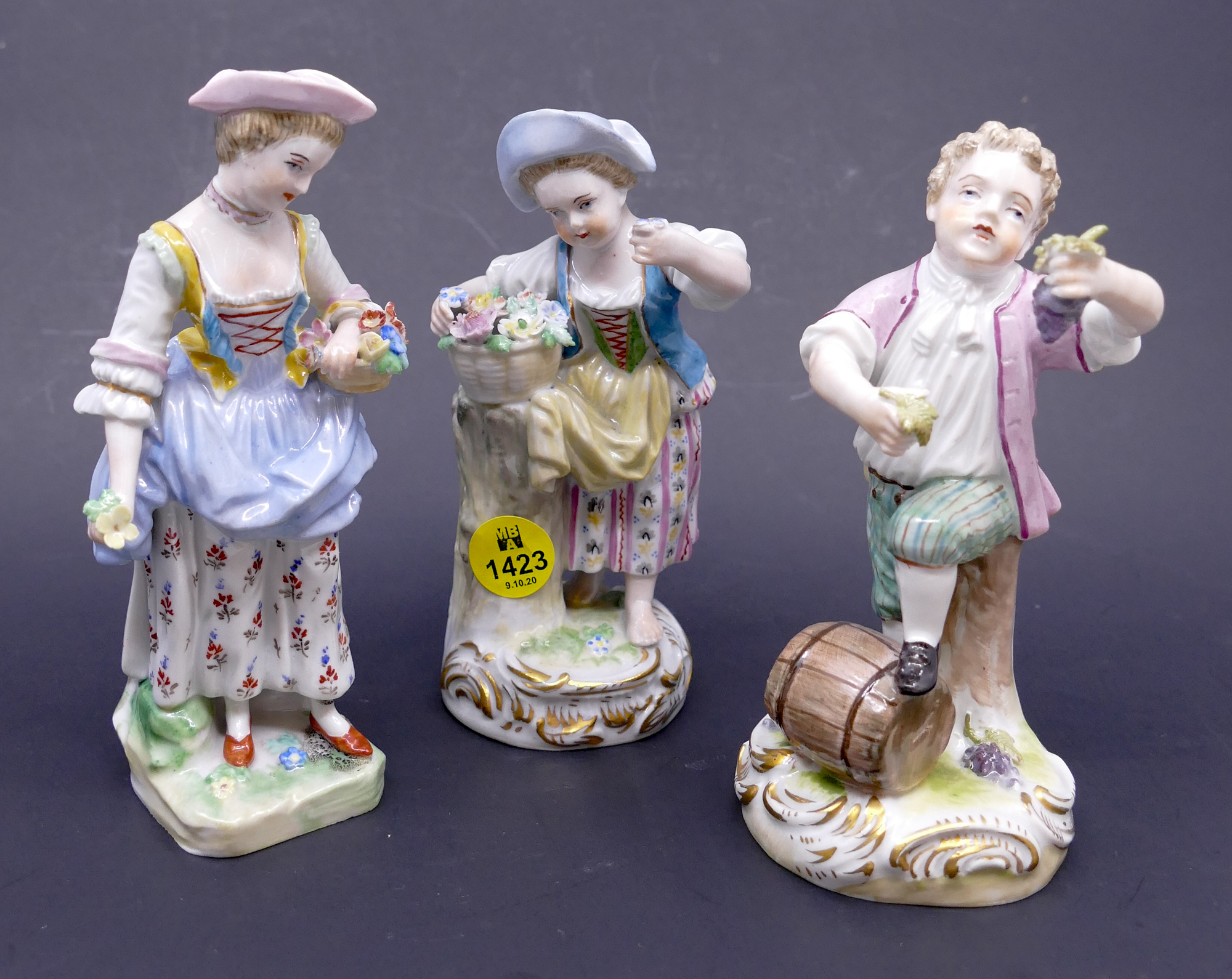 Appraisal: pc Dresden Fine Porcelain Figures- '' to ''