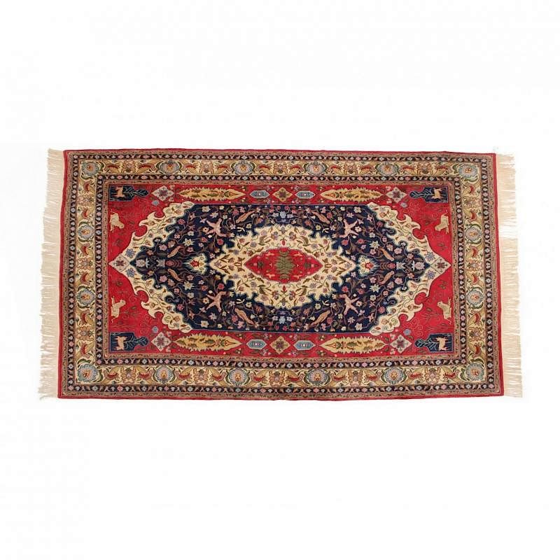 Appraisal: Romanian Carpet modern cotton foundation with ivory red and blue