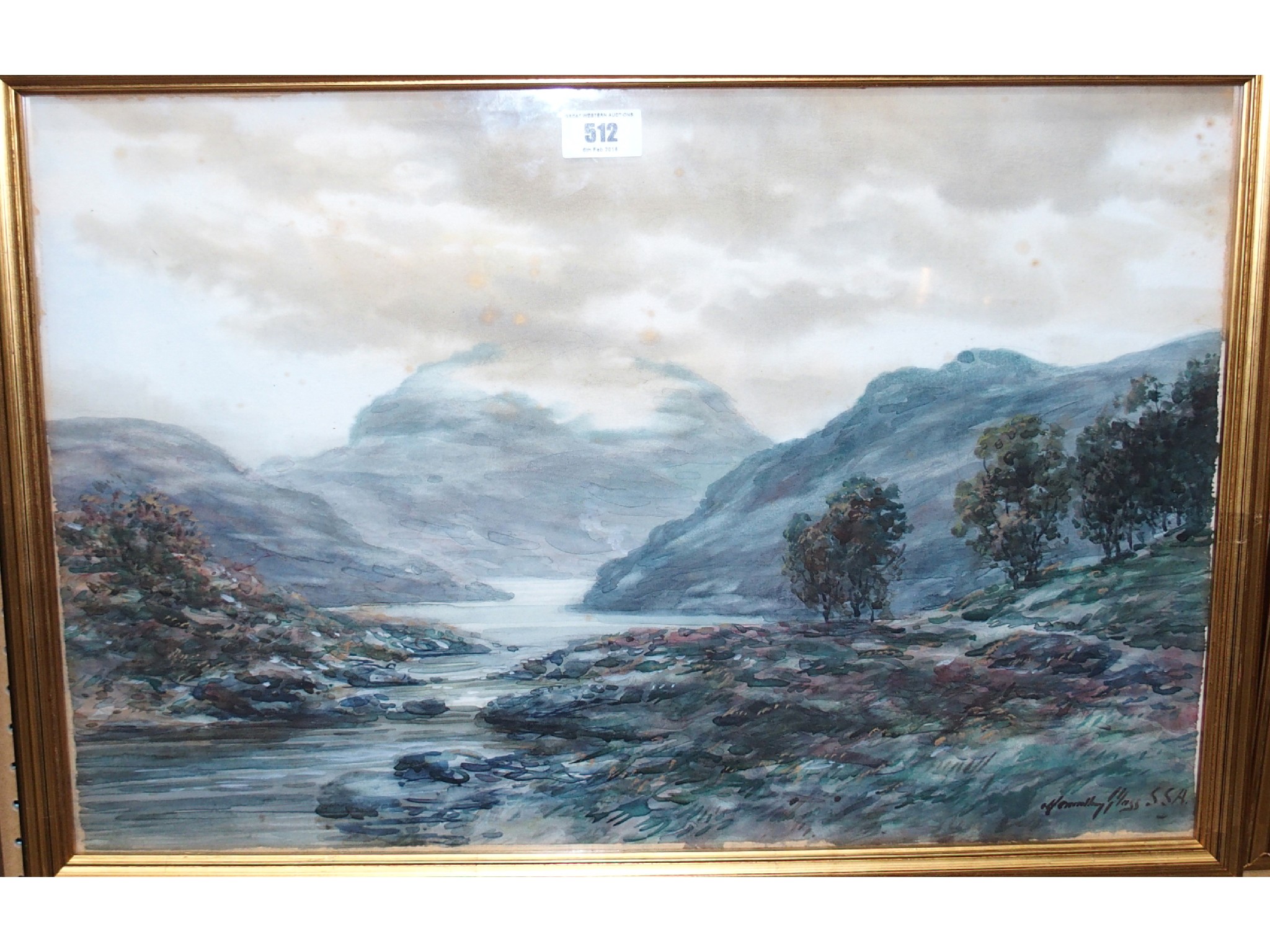 Appraisal: JOHN HAMILTON GLASS Morning Loch Vennacher signed watercolour