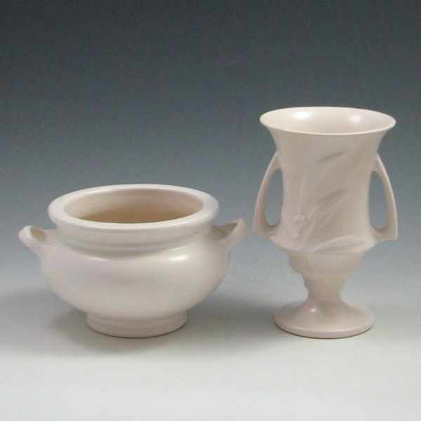 Appraisal: Roseville Ivory Jardiniere and Vase jardiniere marked Roseville - ''