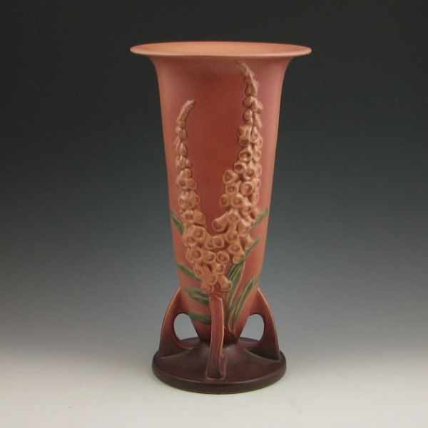 Appraisal: Roseville Foxglove vase in pink and mauve Marked Roseville USA