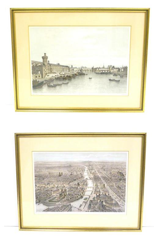 Appraisal: Two colored lithographs from ''Paris en '' series including one