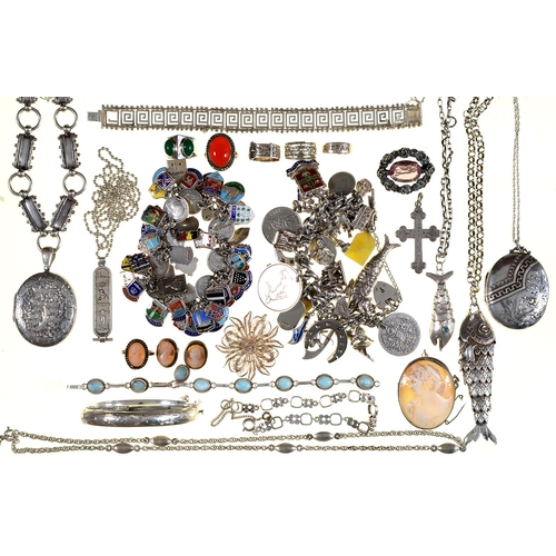 Appraisal: Miscellaneous silver jewellery to include two Victorian lockets and charm