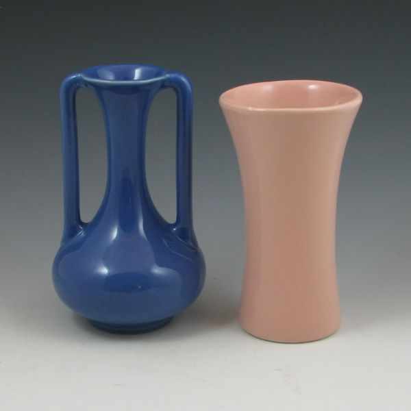 Appraisal: Two Trenton Potteries vases in blue and pink gloss Both