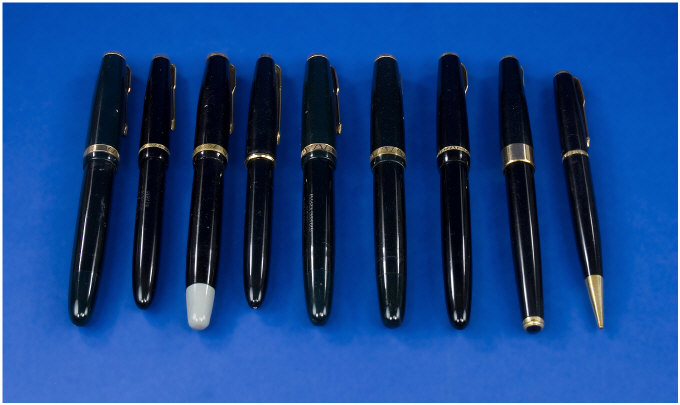 Appraisal: Parker Parker s Duofolds pens and one pencil mainly duofolds