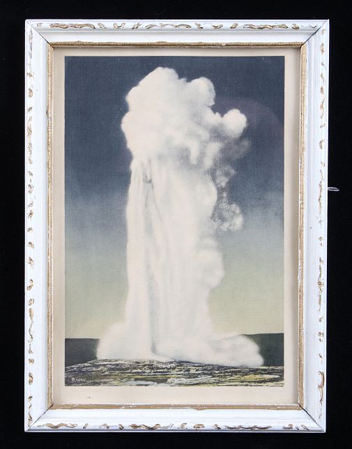 Appraisal: Early Frank Haynes Old Faithful Framed Print Featured in this