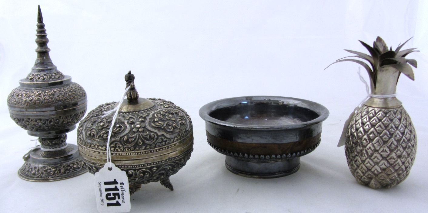 Appraisal: Far Eastern wares comprising a circular lidded box with floral