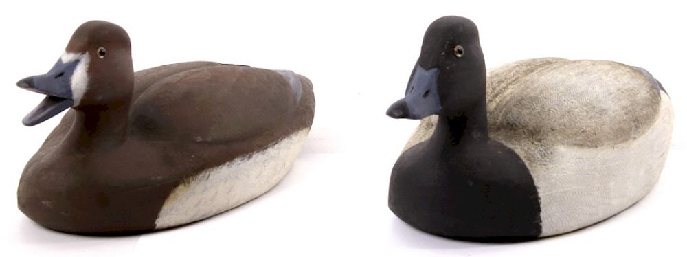 Appraisal: Scaup Drake Hen Decoy by Jim Mensing For your bidding