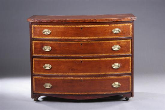 Appraisal: AMERICAN FEDERAL INLAID CHERRY CHEST OF DRAWERS late th century