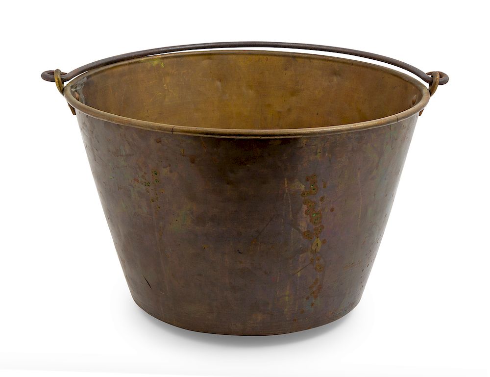 Appraisal: A Primitive Brass Pail TH CENTURY Height A Primitive Brass