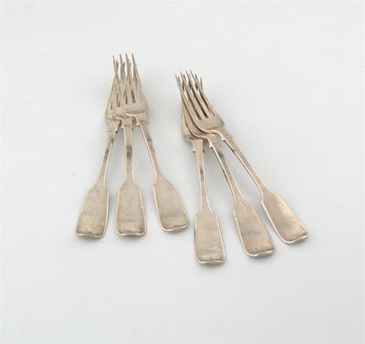 Appraisal: A set of six Victorian Fiddle dessert forks by George