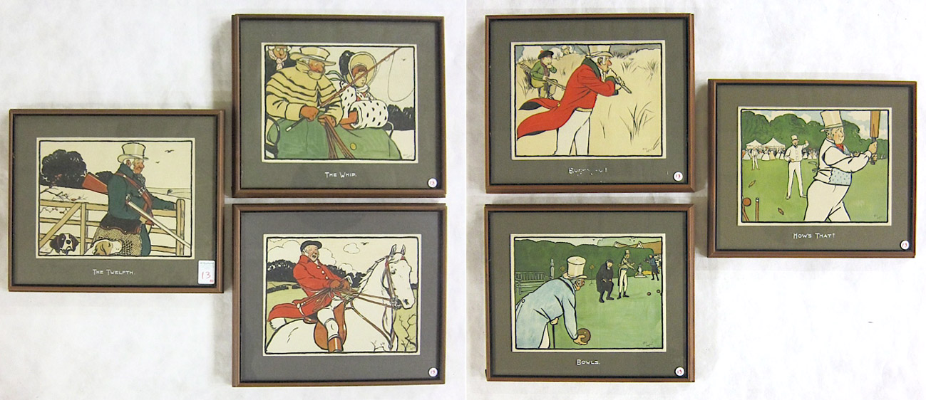 Appraisal: CECIL ALDIN SIX COLOR LITHOGRAPHS British - Sporting Series including