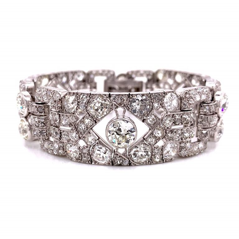 Appraisal: Ct Diamond French Deco Bracelet Ct Diamond French Deco Bracelet