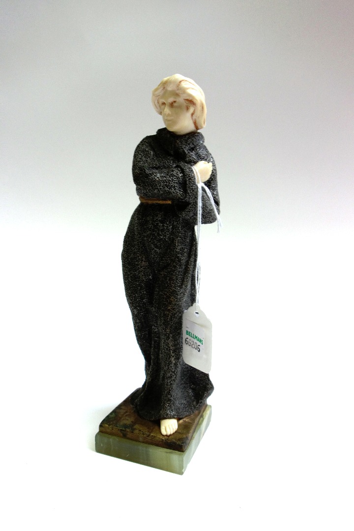 Appraisal: A Foucher 'Joan of Arc' a silvered and textured bronze