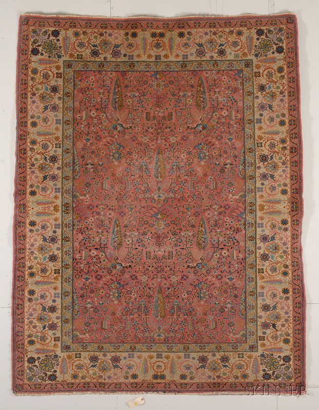 Appraisal: Marbidiah Wool Carpet Jerusalem s terra-cotta colored ground with an