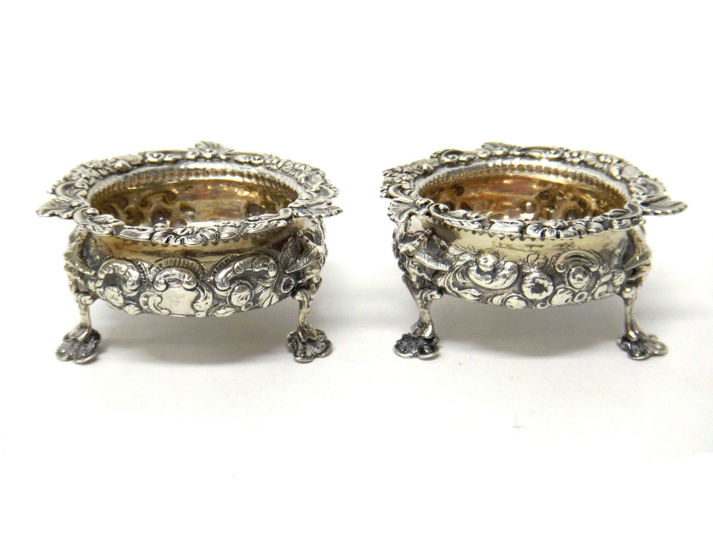 Appraisal: A pair of late George III silver salts each of