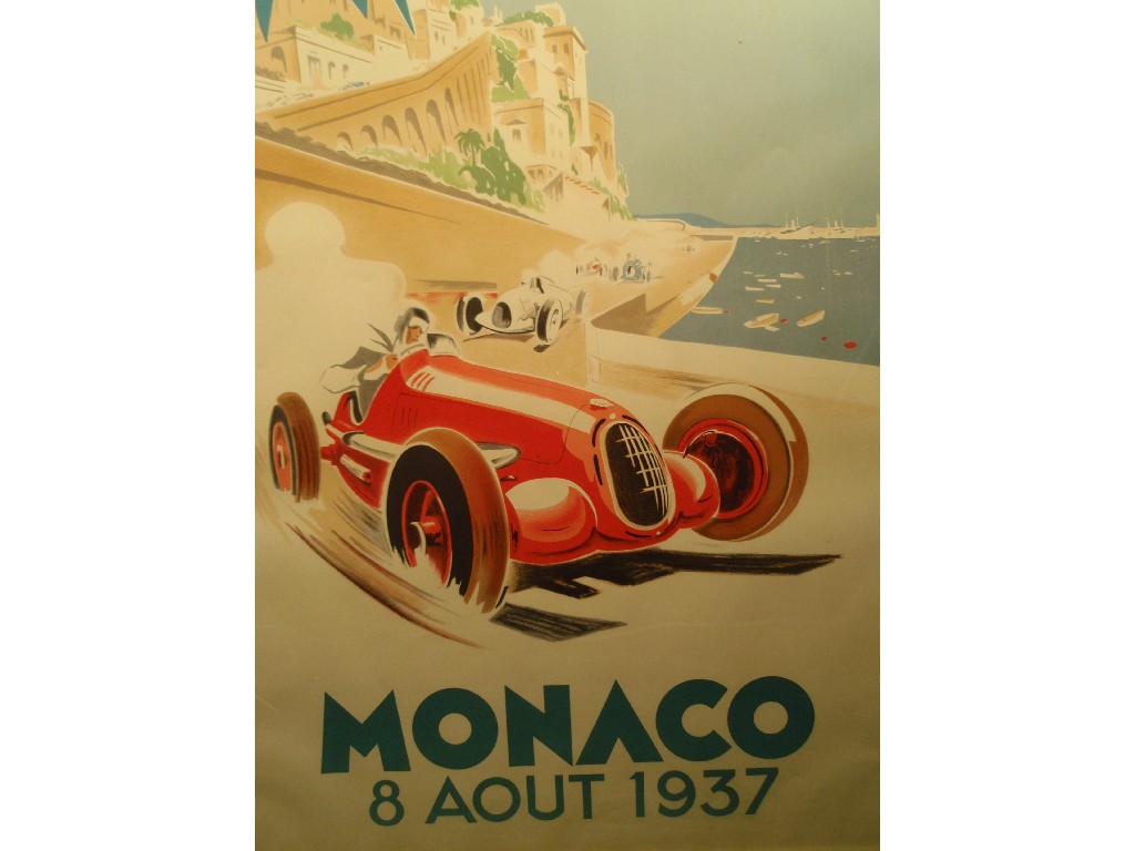 Appraisal: A Reproduction Grand Prix Poster Monaco Aout pub by Im