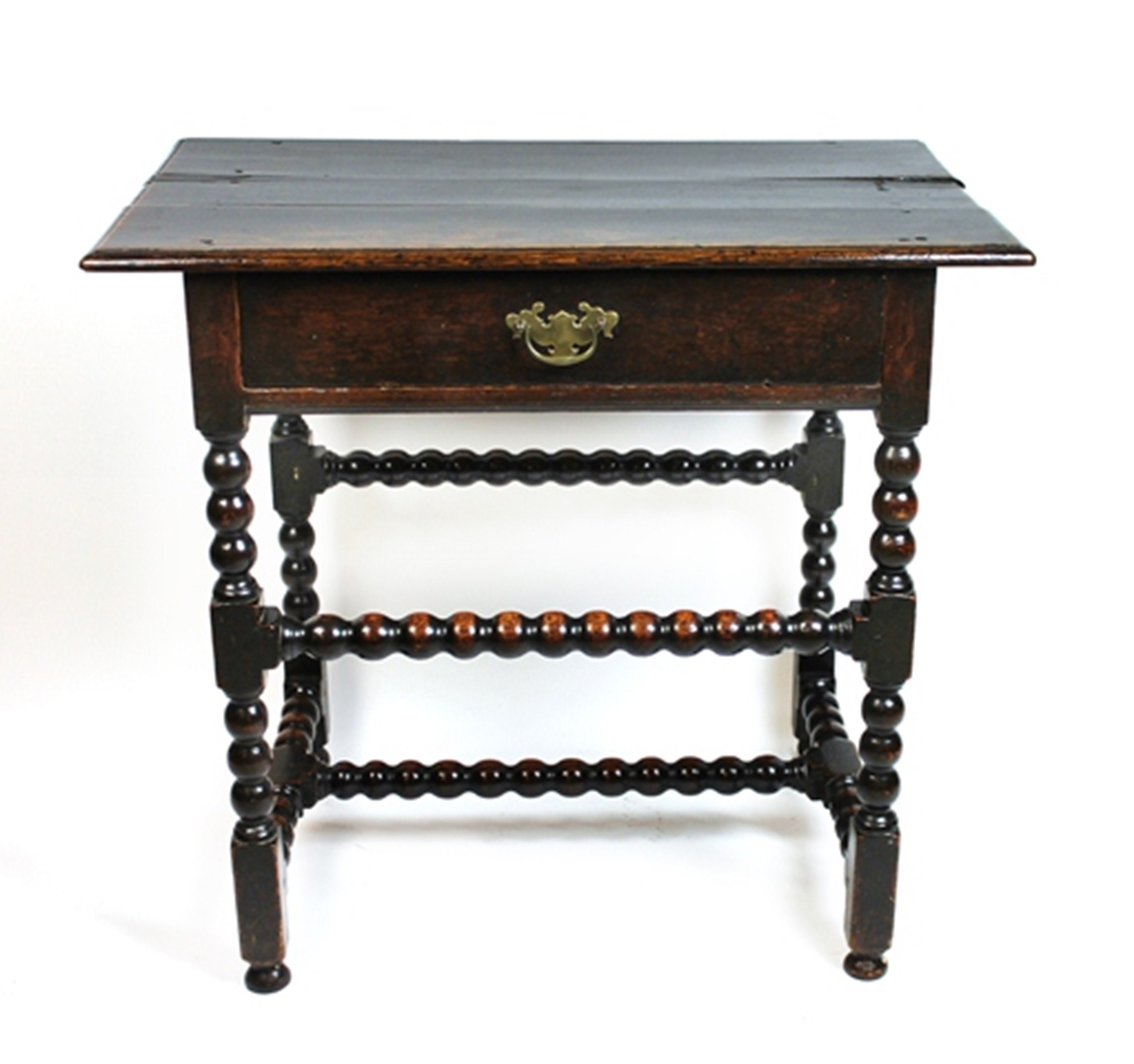 Appraisal: A Charles II oak side table with single drawer on