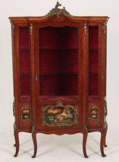 Appraisal: LOUIS XV STYLE BRONZE MOUNTED VITRINE HAVING VERNIS MARTIN DECORATED