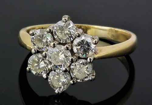 Appraisal: A modern ct gold mounted all diamond set flowerhead pattern