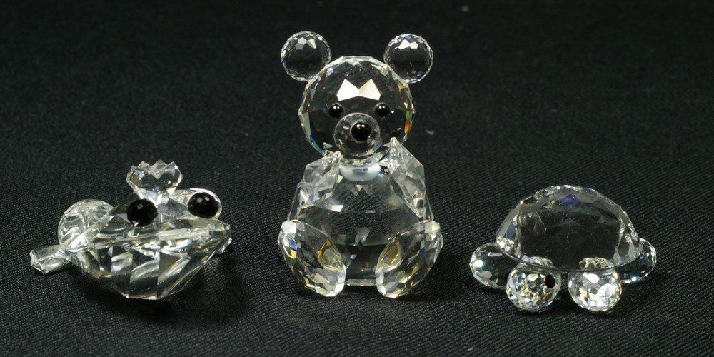 Appraisal: Swarovski crystal animal figurines frog prince bear turtle tallest