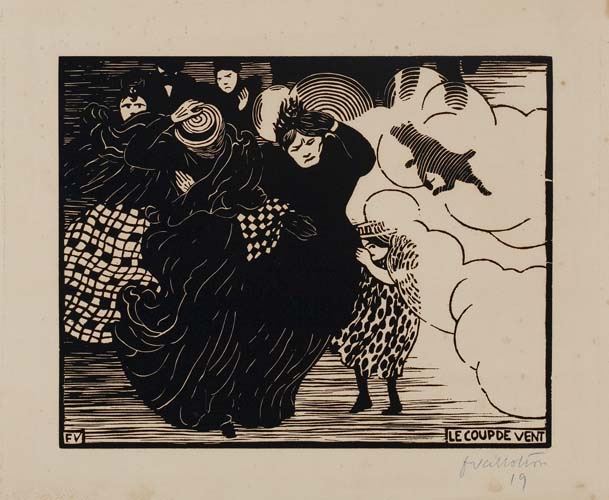 Appraisal: F LIX VALLOTTON Le Coup de Vent Woodcut x mm