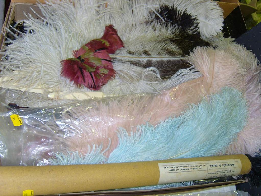 Appraisal: A comprehensive collection of feather fans loose feathers etc including