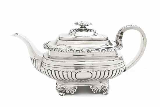 Appraisal: An English Silver Teapot Solomon Royes London - the handle