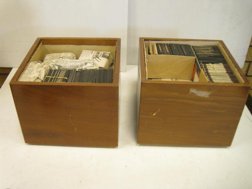 Appraisal: Two cabinets containing mainly photographic Lantern Slides