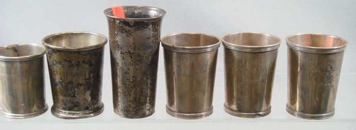 Appraisal: sterling silver julep cups International P Oxmoor races Iriquois Steeplechase