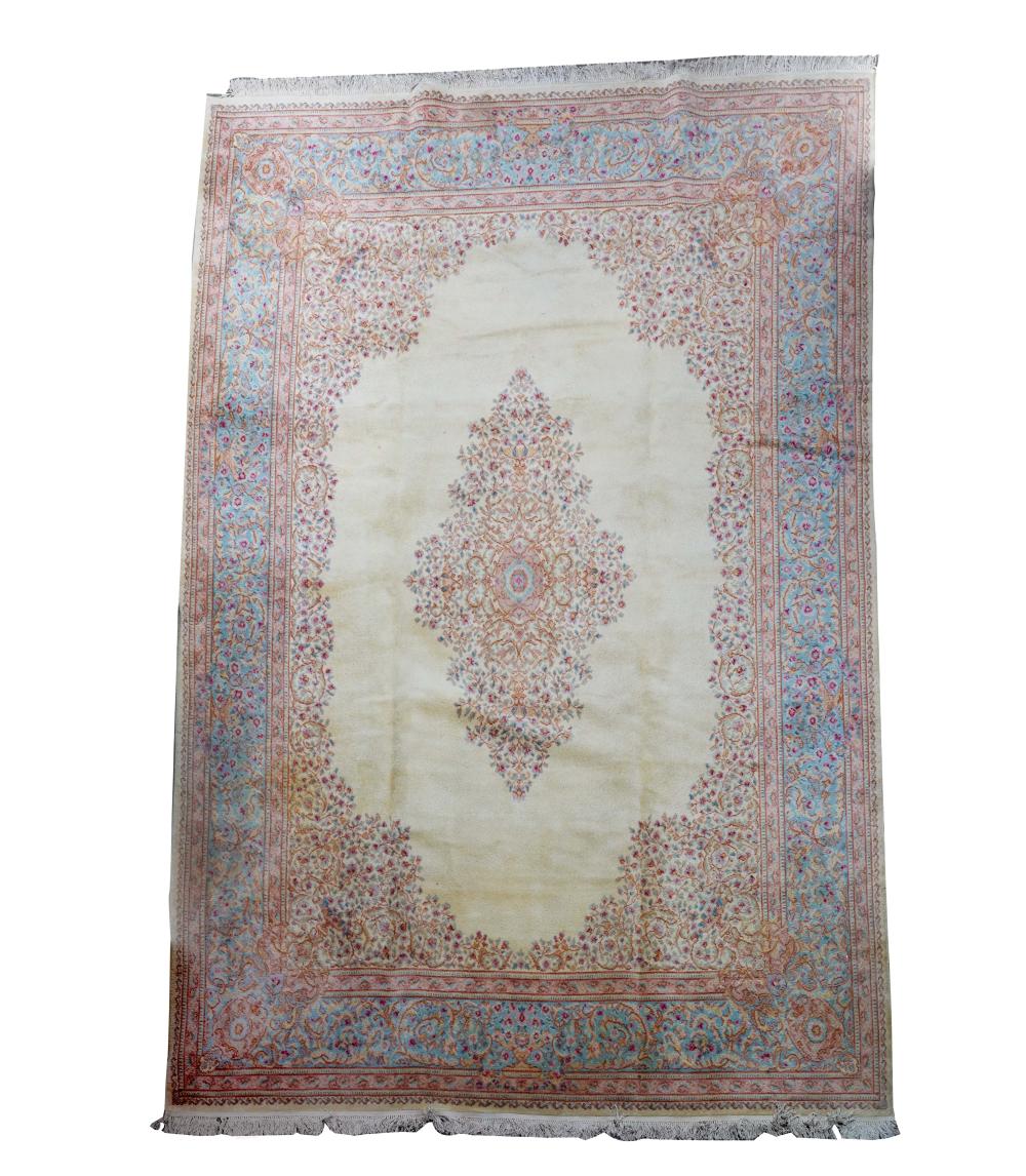 Appraisal: AMERICAN ORIENTAL-STYLE CARPETwool on cotton foundation beige ground ' x