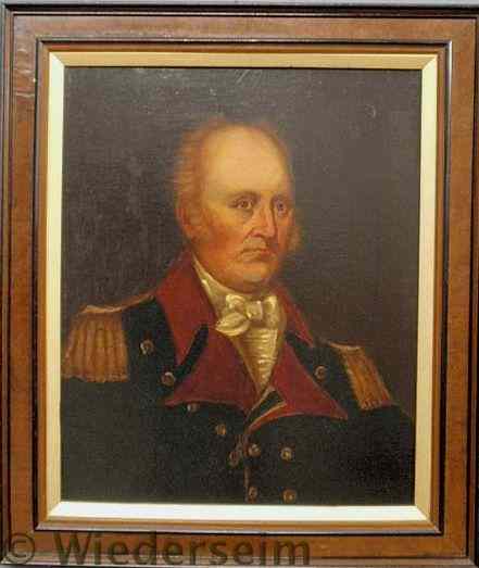 Appraisal: Oil on canvas portrait of a military officer th c