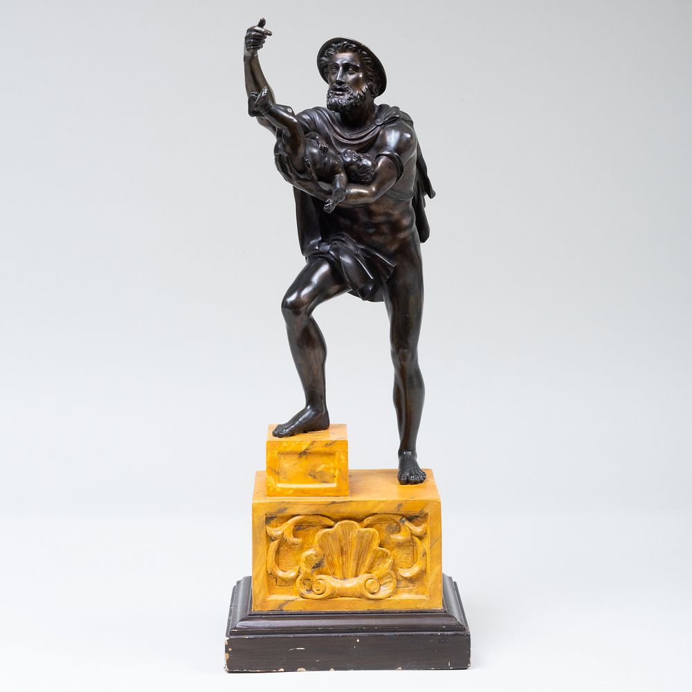 Appraisal: Italian School Classical Figure Bronze on faux painted wood base