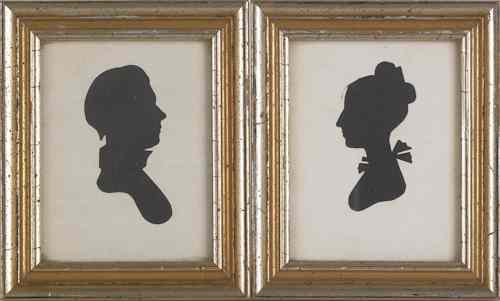 Appraisal: Eight portrait silhouettes th c x