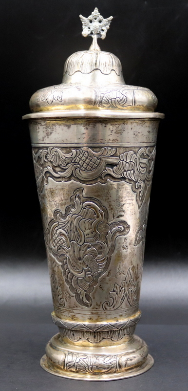 Appraisal: SILVER th C Russian Silver Lidded Chalice Signed th century