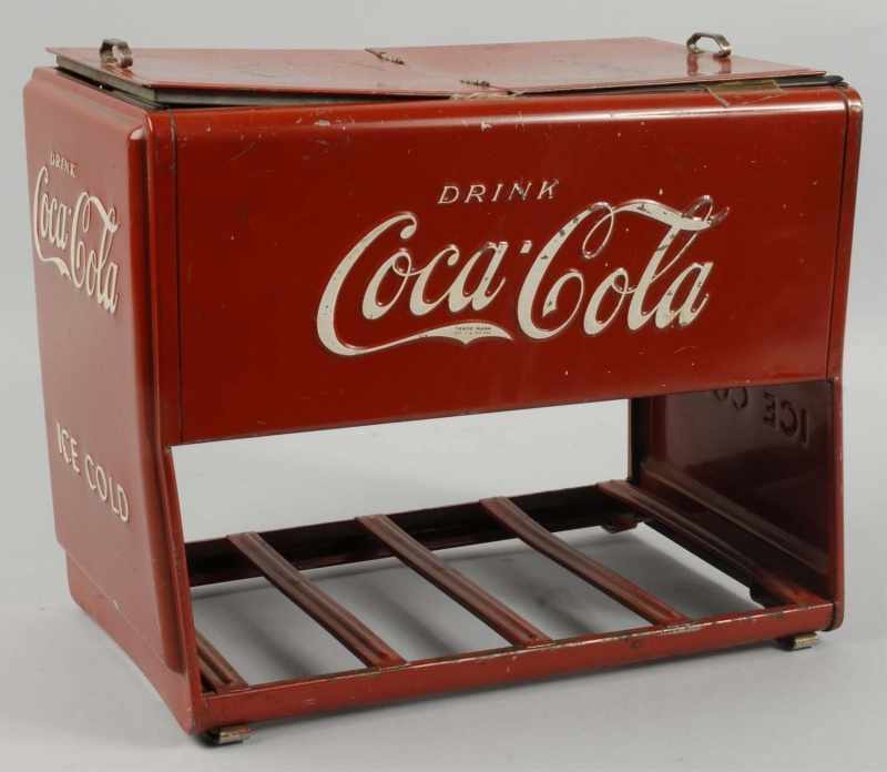 Appraisal: Tin Coca-Cola Salesman Sample Cooler Description All original Condition Excellent