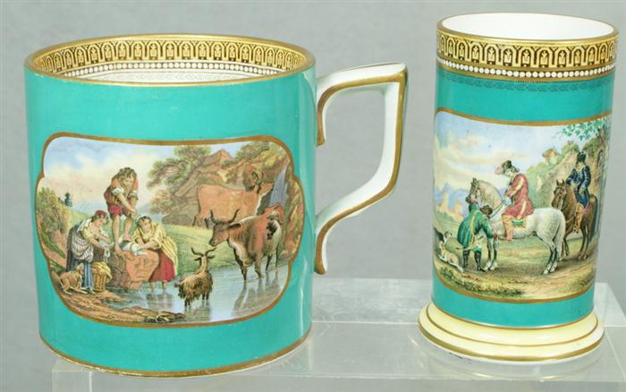 Appraisal: Two pieces of Pratt ware first is a handled mug