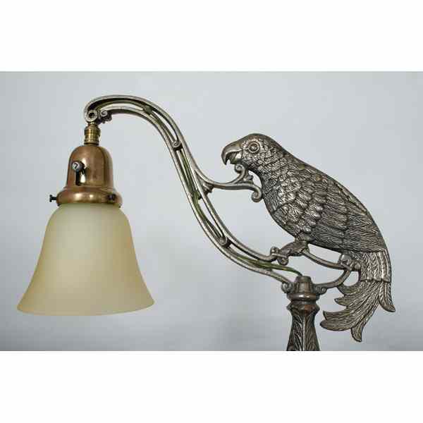 Appraisal: Parrot Floor Lamp th century A mixed metal and marble