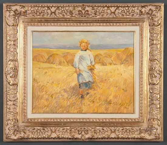 Appraisal: Reini Maters Dutch American th century Girl Gathering Wheat oil