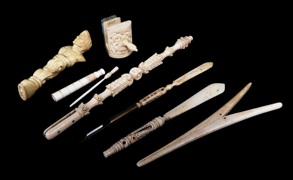 Appraisal: Lot of mostly ivory accessories th- early th C including